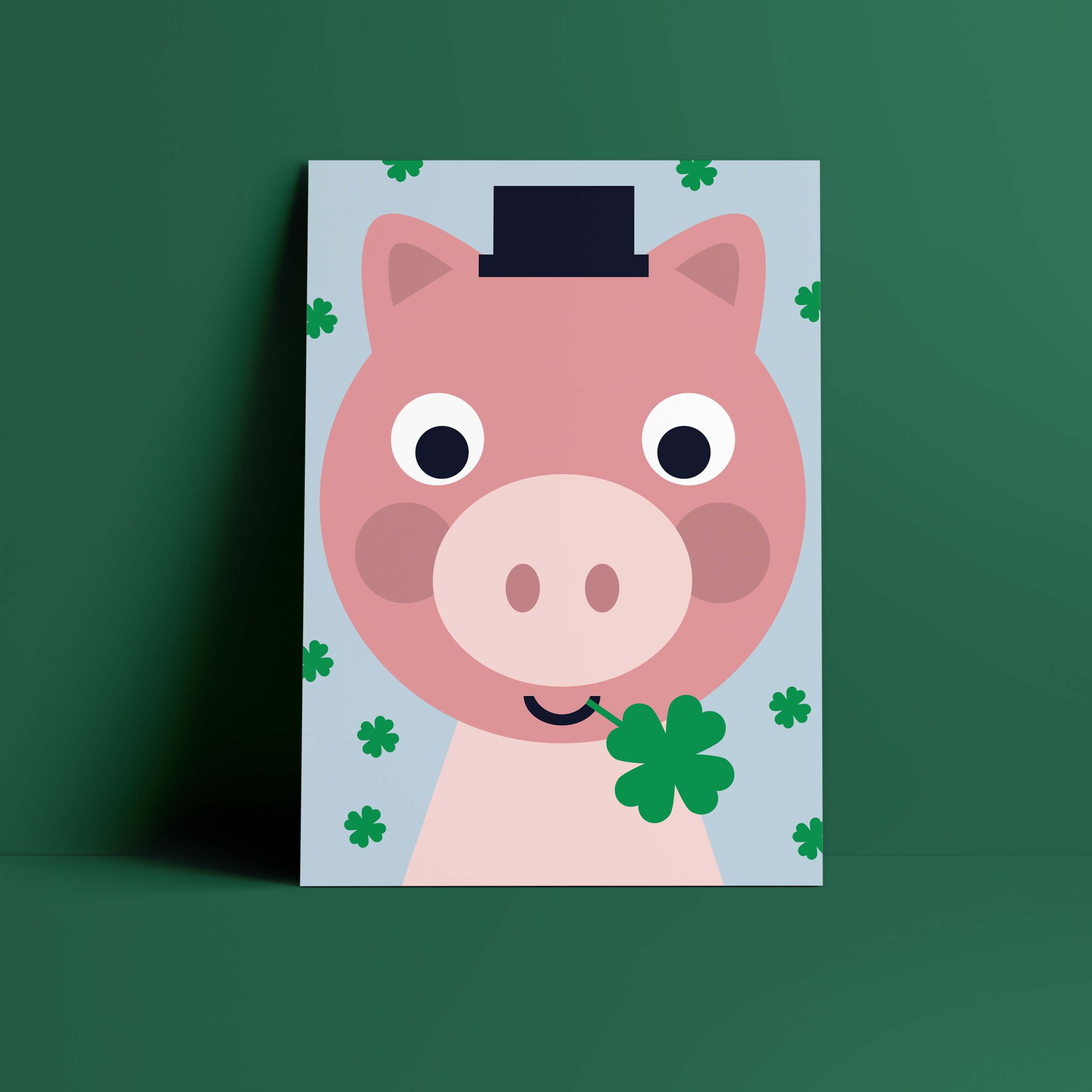 Postkarte // Glückschwein